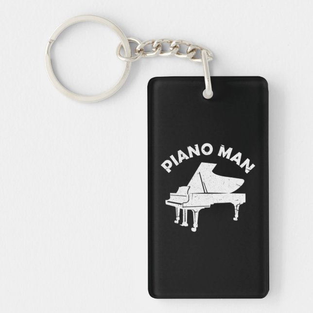 Porte-clefs Piano Man Drôle Clavier Pianiste Musicien Piano (Devant)