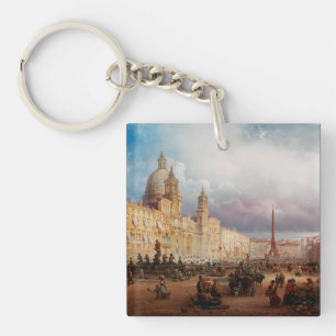 Porte-clefs Piazza Navona Marché de Rome Années 1850 Art