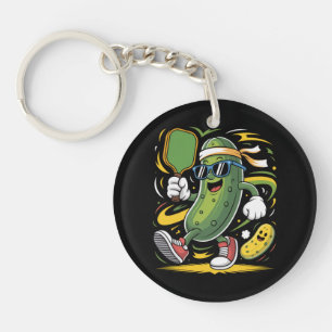 Porte-clefs Pickle Jouant au Pickleball