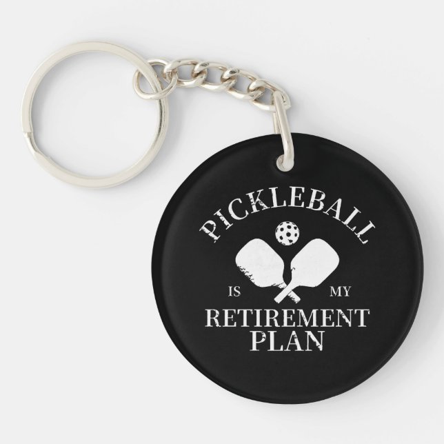 Porte-clefs pickleball est mon projet de retraite (Devant)