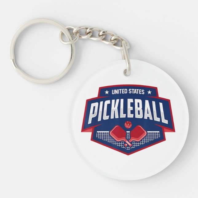 Porte-clefs Pickleball Support Team Pickleball Player USA (Devant)