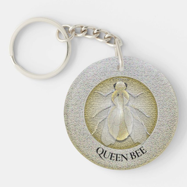 Porte-clefs Pièce d'abeille en métal or moderne (Devant)