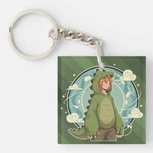 Porte-clefs Pièce d'art de dinosaure fantaisiste mignon garçon