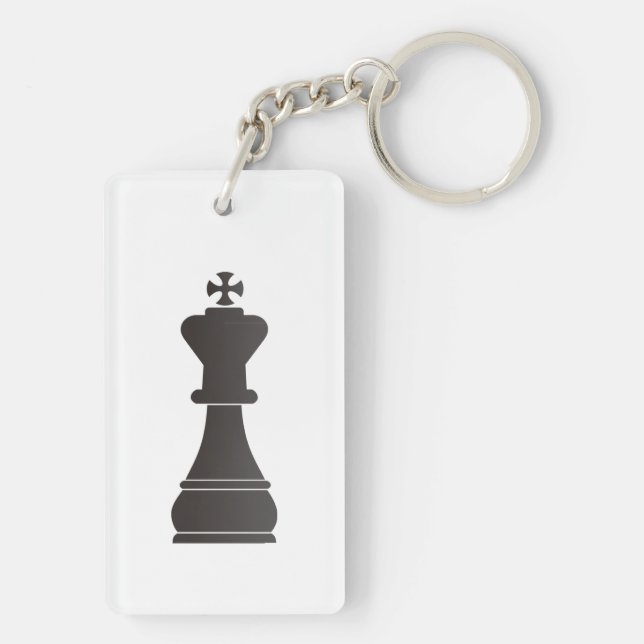 Porte-clefs Pièce d'échecs noire de roi (Dos)