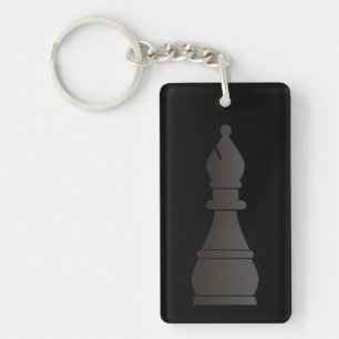 Porte-clefs Pièce d'échecs noire d'évêque