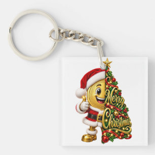 Porte-clefs Pièce d'or drôle de Noël Santa Joyeux Noël Vacance