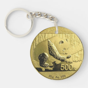 Porte-clefs Pièce Panda or