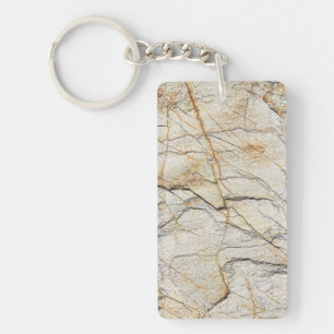 Porte-clefs Pierre de marbre texturée marron et noire