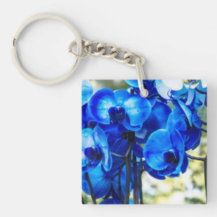 Porte-clefs Pierre d'orchidées bleues