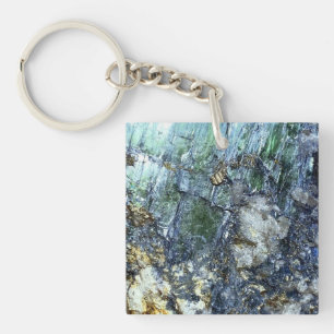 Porte-clefs Pierre précieuse de vivianite verte forêt profonde