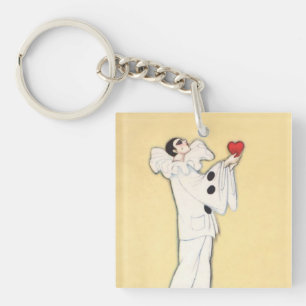 Porte-clefs Pierrot au cœur rouge de Sophia Chiostri