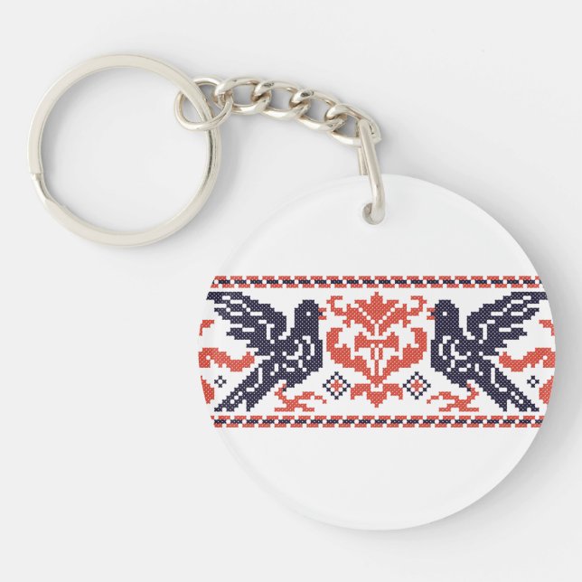 Porte-clefs Pigeons en couple (Devant)
