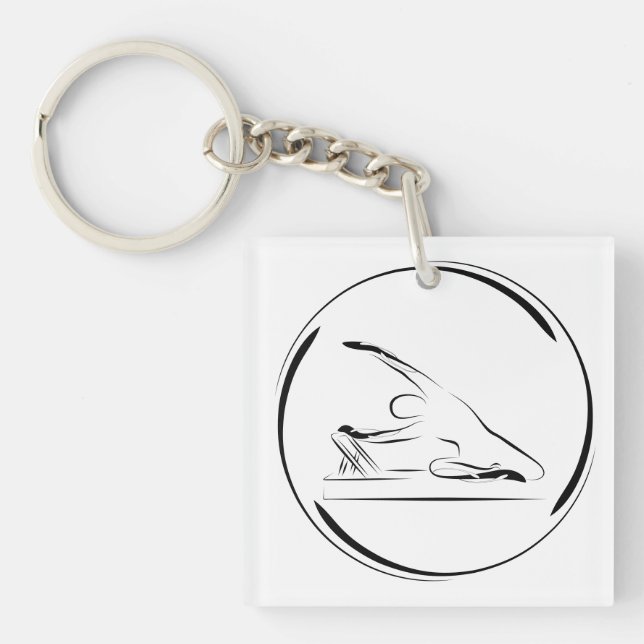 Porte-clefs Pilates Mermaid sur le réformateur (Devant)