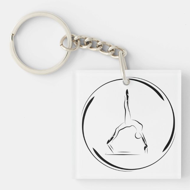 Porte-clefs Pilates sur le réformateur (Devant)