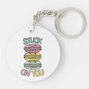 Porte-clefs Pile de macarons kawaii mignons
