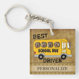 Porte-clefs Pilote de bus vintage