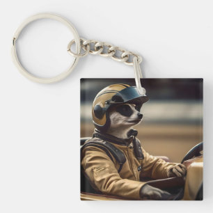 Porte-clefs Pilote de voiture de course professionnelle Meerka