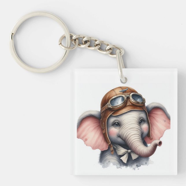 Porte-clefs Pilote éléphant (Devant)
