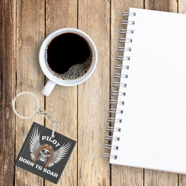 Porte-clefs Pilote Né Pour Tourner Conception, Aviation, Avion (Créateur téléchargé)