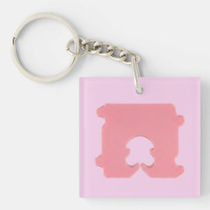 Porte-clefs Pince à pain rose moderne silhouette géométrique