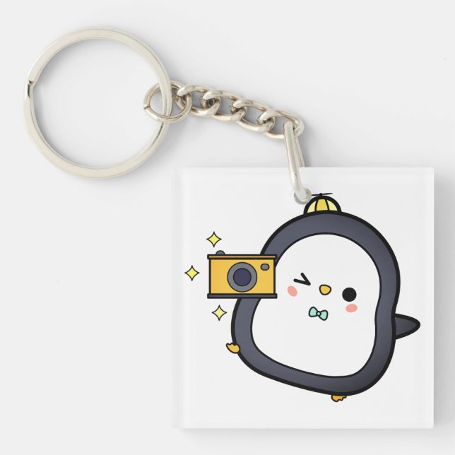 Porte-clefs Pingouin, Caméra, Caractère (Devant)
