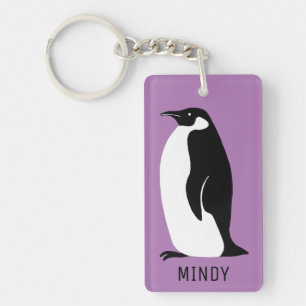 Porte-clefs Pingouin CUSTOM violet blanc