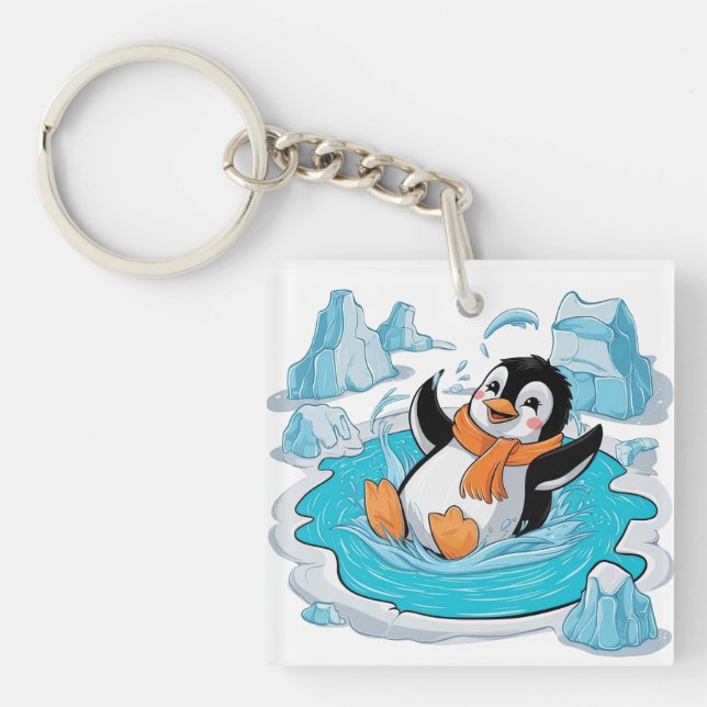 Porte-clefs Pingouin dans la glace (Devant)