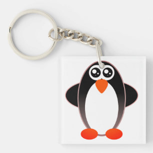 Porte-clefs Pingouin, Dessin, Noir Et Blanc