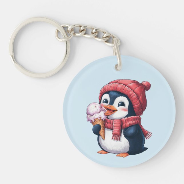 Porte-clefs Pingouin et glace (Devant)