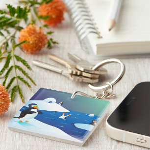 Porte-clefs Pingouins Et Glace