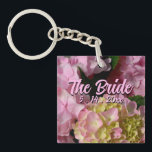 Porte-clefs Pink and Cream Hydrangeas for the Bride<br><div class="desc">Give her something special with this beautiful, elegant pink yellow floral “the Bride” keychain . This floral keychain will add a beautiful touch to any occasion such as a Wedding party festivities, birthday party, Mother’s Day or any type of get together! Makes a great gift idea for that flower enthusiast!...</div>