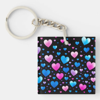 Porte-clefs Pink & Blue Glowing Hearts