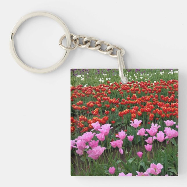 Porte-clefs Pink & Red Tulip Field, Oregon (Devant)