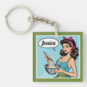 Porte-clefs Pinup rétro_ Avec gentillesse