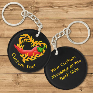 Porte-clefs Pipe avec Flame Heart Keychain