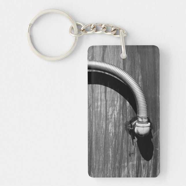 Porte-clefs Pipe et ombre en noir et blanc (Devant)