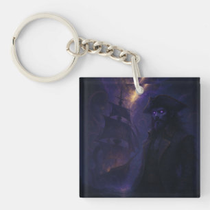 Porte-clefs Pirate Astral dans la lumière d'améthyste