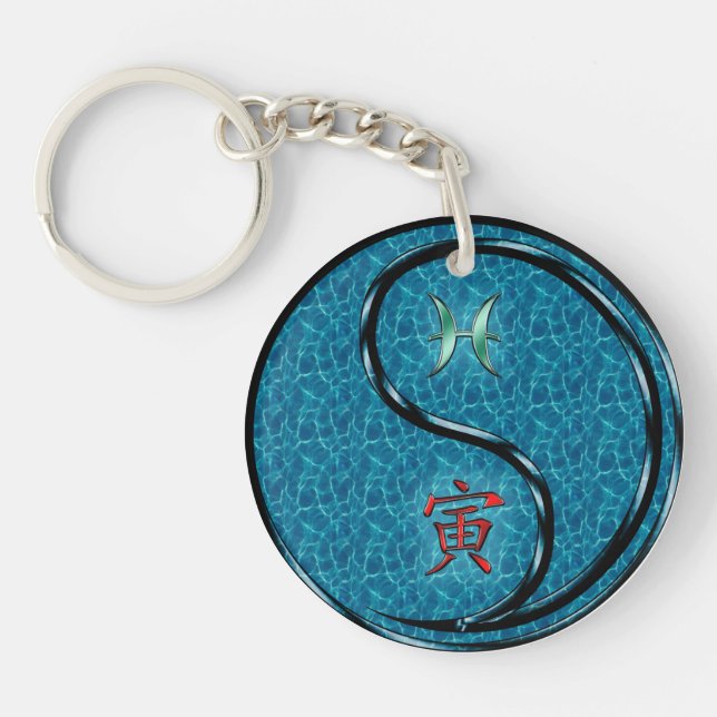 Porte-clefs Pisces et tigre d'eau (Devant)