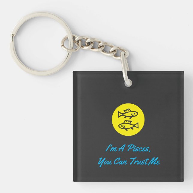 Porte-clefs Pisces Horoscope Zodiac Sign Moderne Minimaliste (Devant)