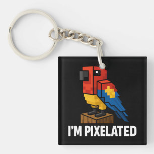 Porte-clefs Pixel Pixel Pixel Pixel Parrot Pixelé De La Jungle