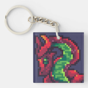 Porte-clefs Pixelart, dragon