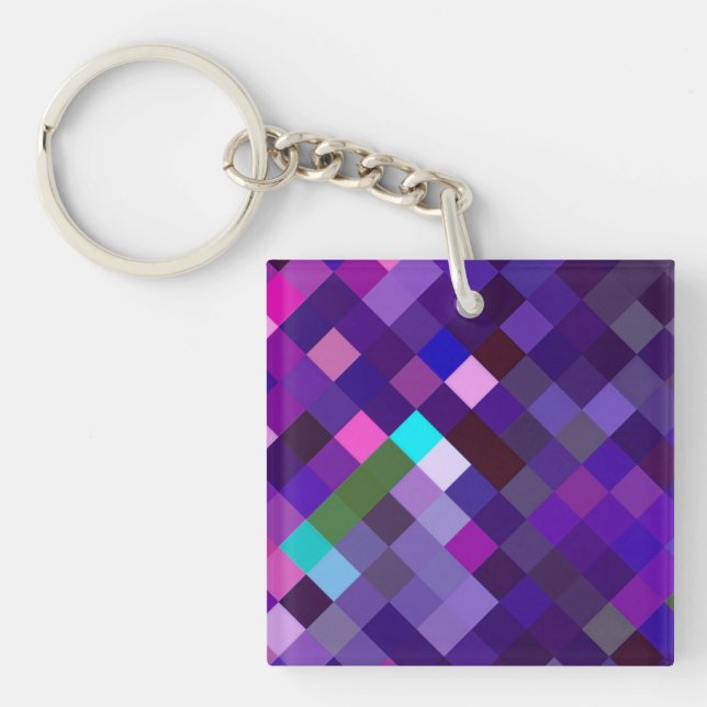 Porte-clefs Pixelated Pattern - Purple (Devant)