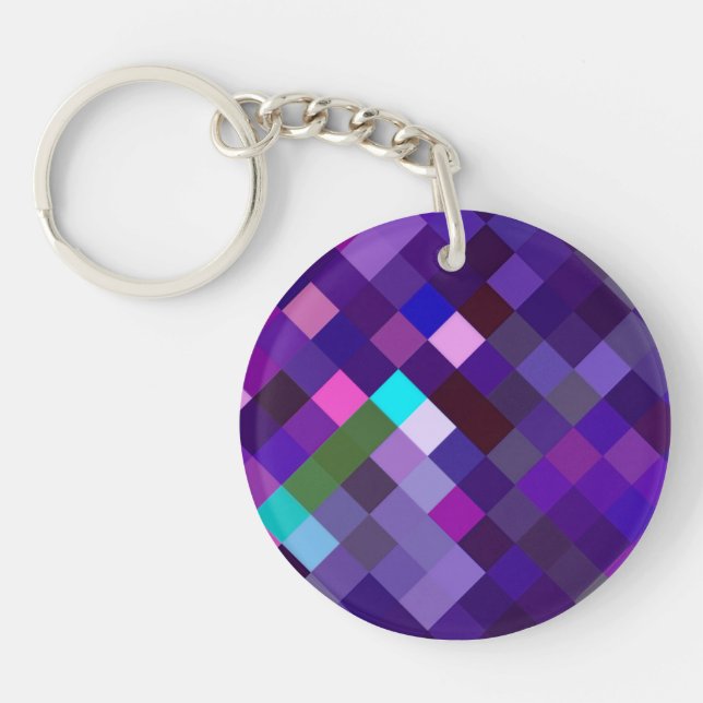 Porte-clefs Pixelated Pattern - Purple (Devant)