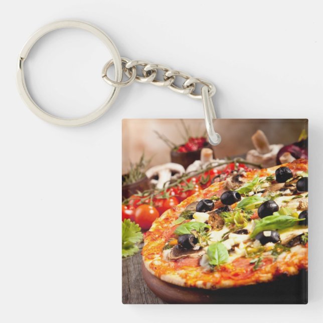 Porte-clefs Pizza italienne fraîche (Devant)