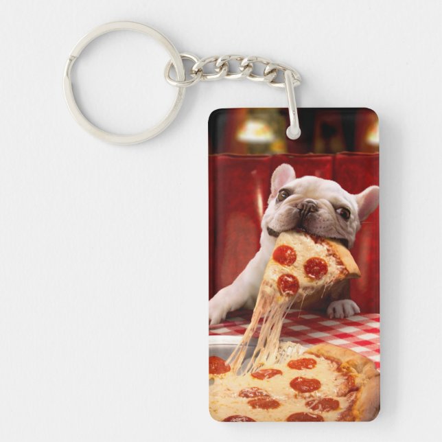 Porte-clefs Pizza Slice mangeur de chien (Devant)