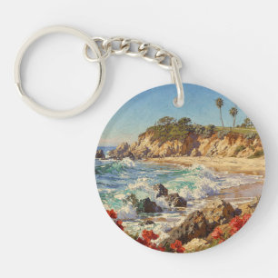 Porte-clefs Plage de Californie Art côtier impressionniste