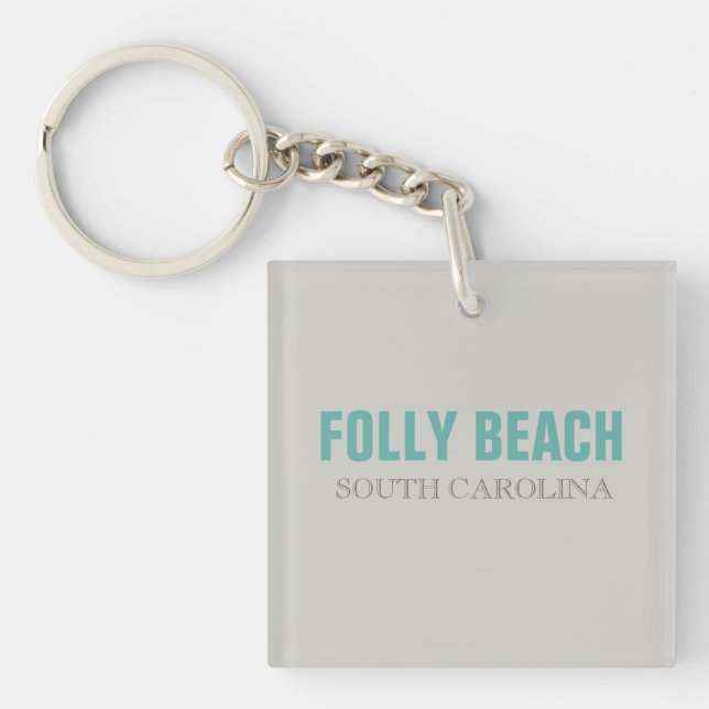 Porte-clefs Plage de Folly Style Caroline du Sud (Devant)