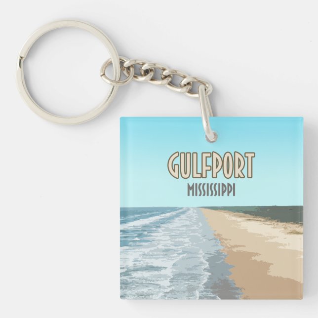 Porte-clefs Plage de Gulfport Mississippi (Devant)