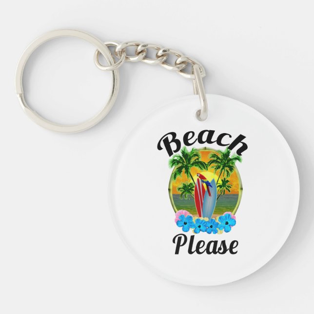 Porte-clefs Plage de l'île tropicale S'il vous plaît lumière (Devant)