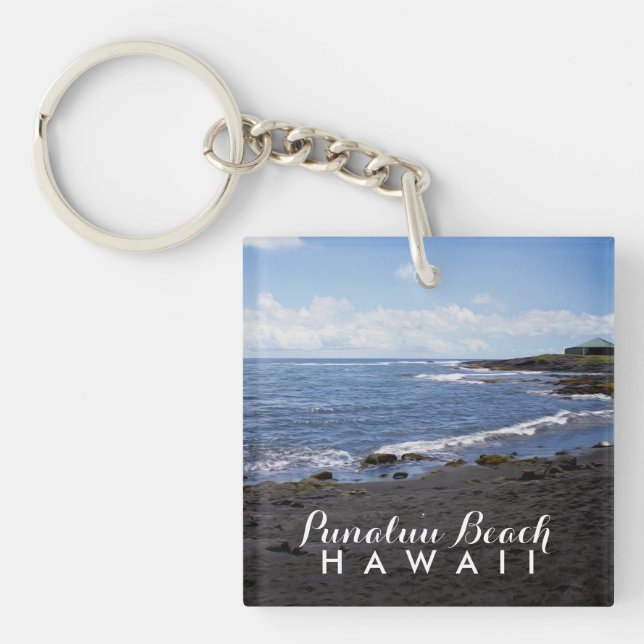 Porte-clefs Plage de sable noir de Punalu'u Hawaii (Devant)